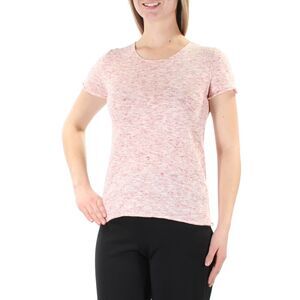 MAX STUDIO Womens Pink Short Sleeve Jewel Neck Top Size: M